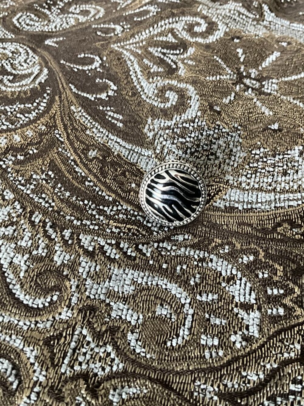 Park Lane Zebra Print Pendant Necklace & Matching Ring Set Size 6